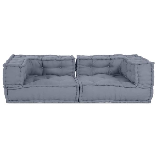 Модулен диван 3 pcs Сиво 140 x 70 x 36 см Текстил