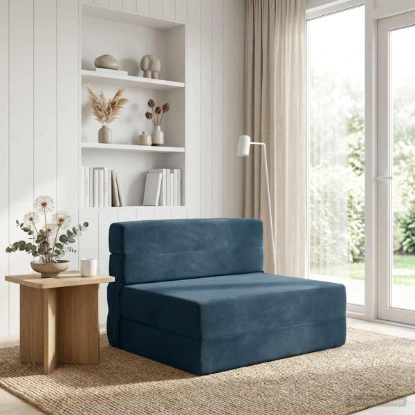 Сгъваем диван легло Синьо 70 x 80 x 60 см Текстил