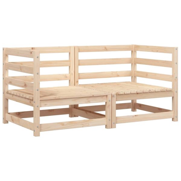 Градински ъглови дивани, 2 бр, 70x70x67 см, борово дърво масив