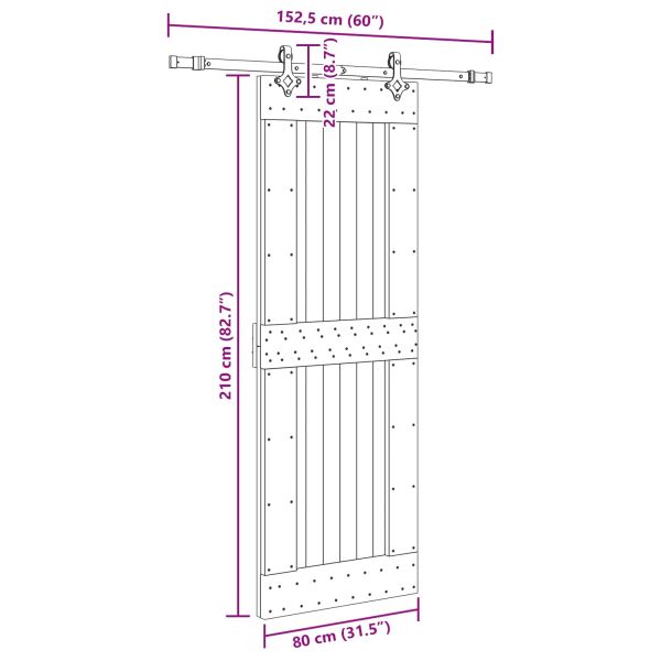 Преплъзваща се врата NARVIK 80 x 210 см (152,5 см)