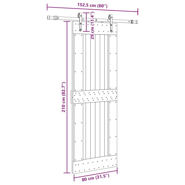 Преплъзваща се врата NARVIK 80 x 210 см (152,5 см)