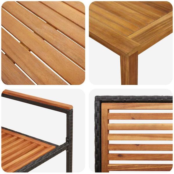 Комплект за хранене в градината 7 pcs Черно