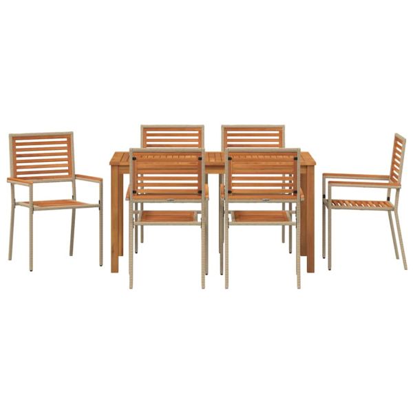 Комплект за хранене в градината 7 pcs Бежово