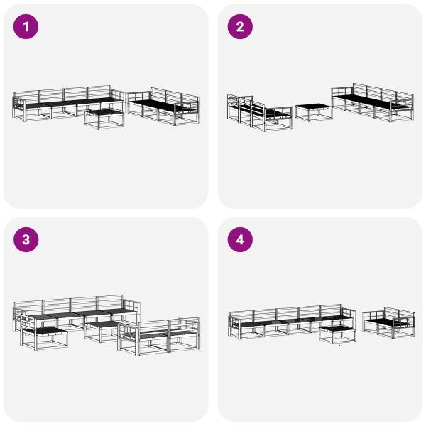 Комплект дивани за открито 8 pcs Бяло