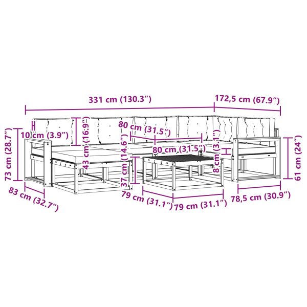 Комплект дивани за открито 7 pcs Бяло и антрацит