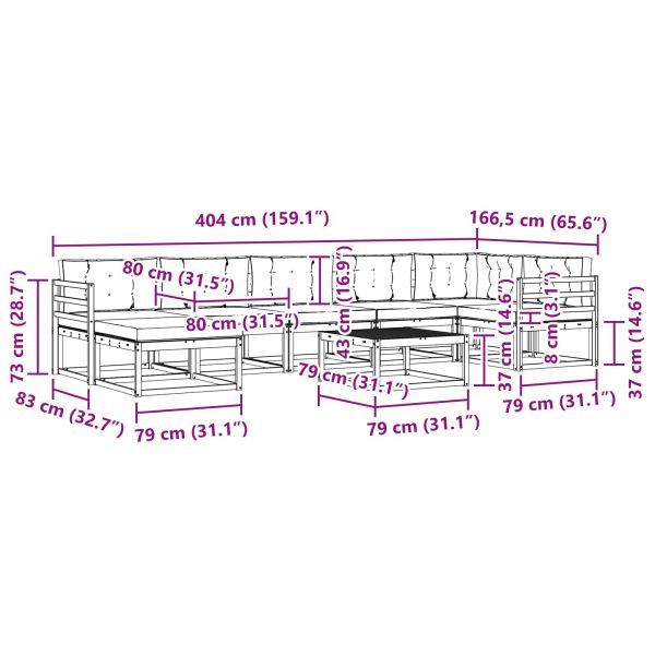 Комплект дивани за открито 8 pcs Бяло и антрацит