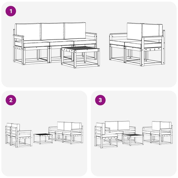 Комплект дивани за открито 6 pcs
