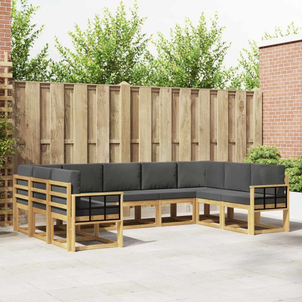Комплект дивани за открито 9 бр. Бяло и антрацит
