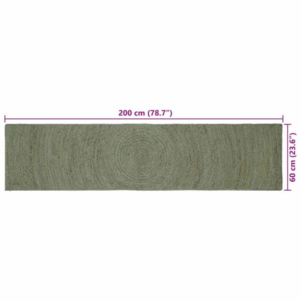 Килими за помещение Маслиненозелено 60 x 200 cm юта