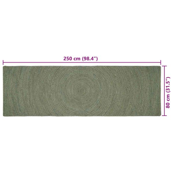 Килими за помещение Маслиненозелено 80 x 250 cm юта