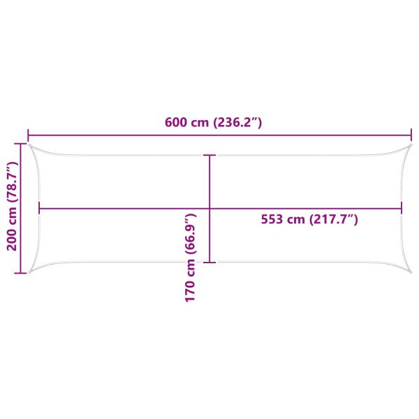 Слънчево платно за сянка Тъмнозелено 2 x 6 m
