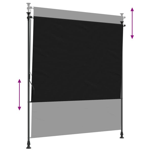 Външна ролкова завеса Черно 100 x 270 cm