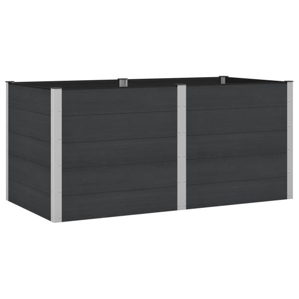 Градинска повдигната леха Черно 200 x 100 x 91 см