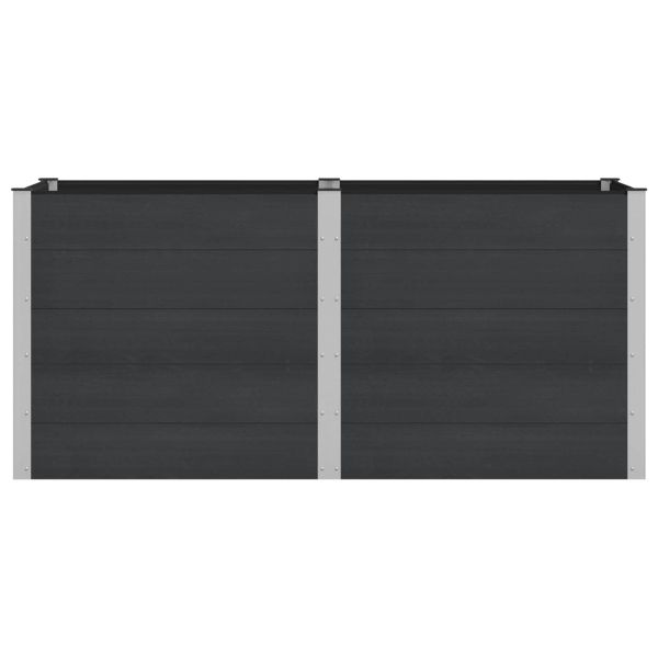 Градинска повдигната леха Черно 200 x 100 x 91 см