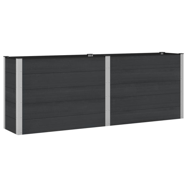 Градинска повдигната леха Черно 250 x 50 x 91 см WPC и алуминий
