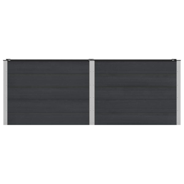 Градинска повдигната леха Черно 250 x 50 x 91 см WPC и алуминий