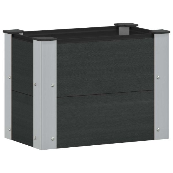 Градинска повдигната леха Черно 50 x 30 x 36 см WPC и алуминий