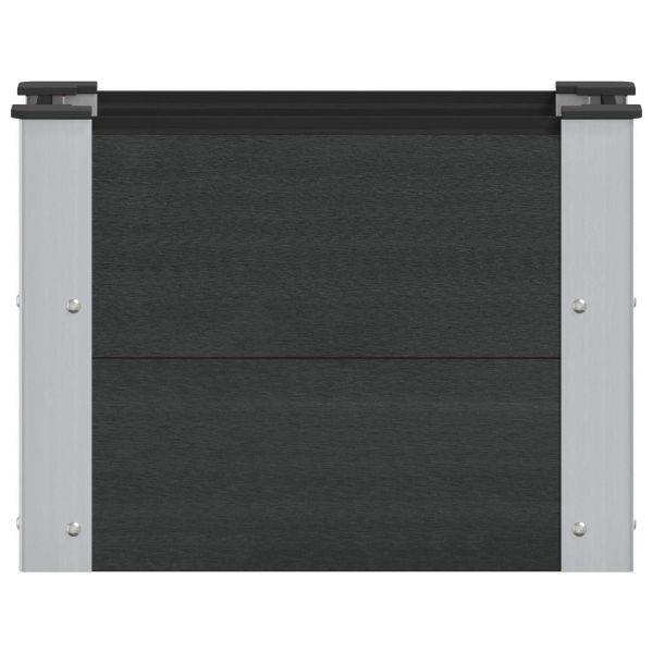 Градинска повдигната леха Черно 50 x 30 x 36 см WPC и алуминий