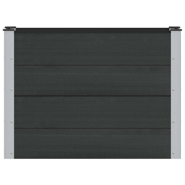 Градинска повдигната леха Черно 100 x 30 x 72 см WPC и алуминий