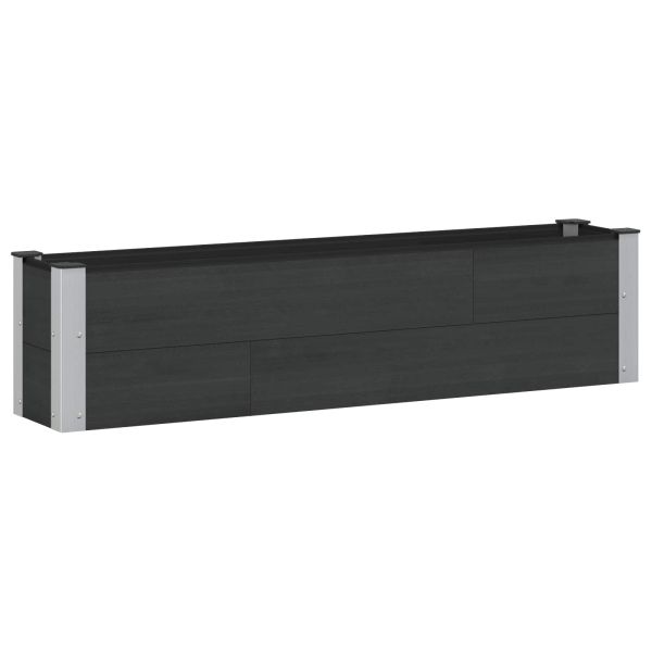 Градинска повдигната леха Черно 150 x 30 x 36 см WPC и алуминий