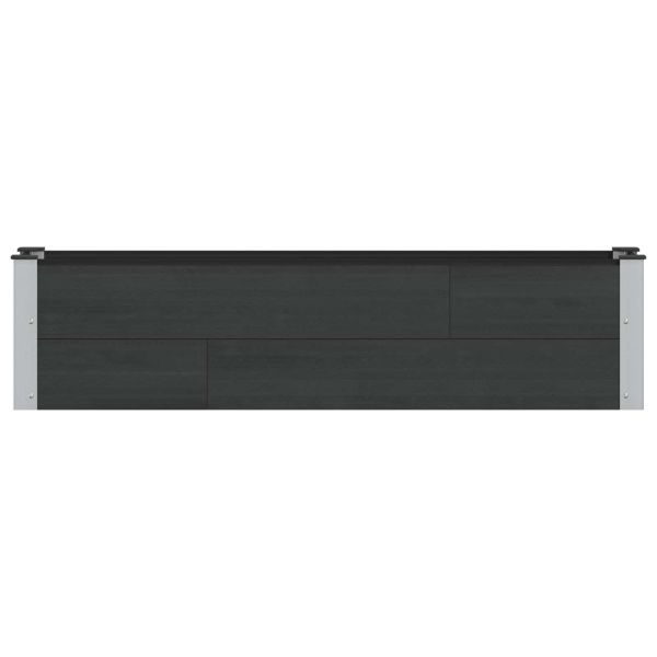 Градинска повдигната леха Черно 150 x 30 x 36 см WPC и алуминий
