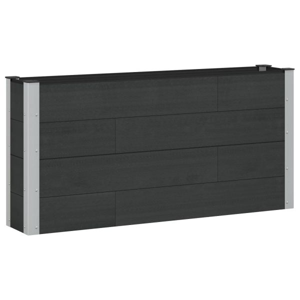 Градинска повдигната леха Черно 150 x 30 x 72 см WPC и алуминий