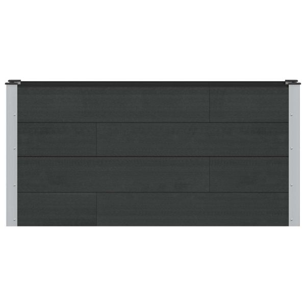 Градинска повдигната леха Черно 150 x 30 x 72 см WPC и алуминий