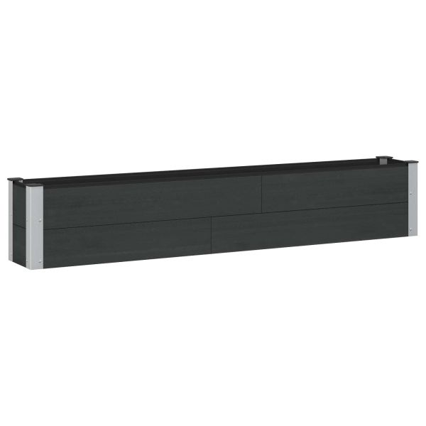 Градинска повдигната леха Черно 200 x 30 x 36 см