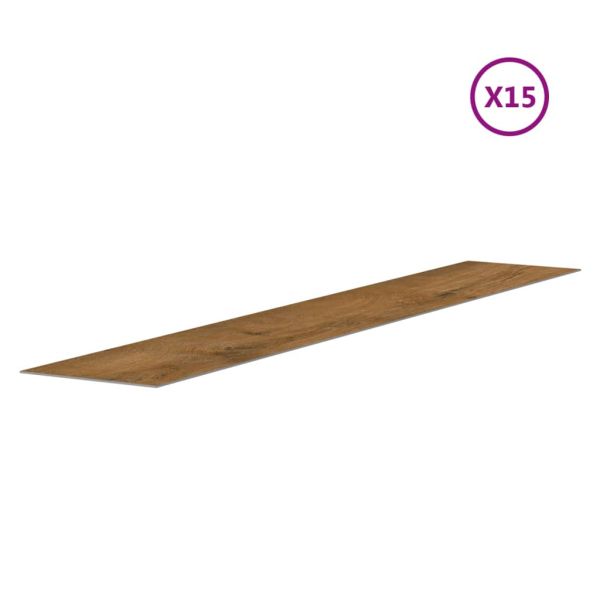 Стенни панели, с вид на дърво, кафяви, PVC, 2,06 м²