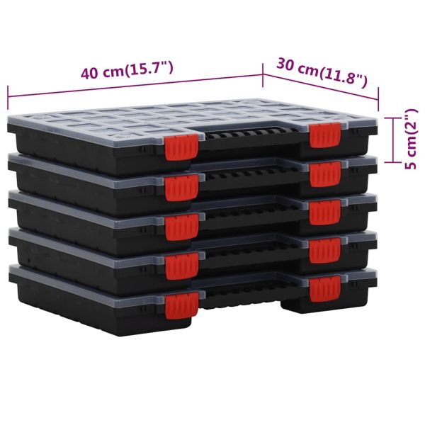 Асортиментни кутии 5 бр 40x30x5 см полипропилен