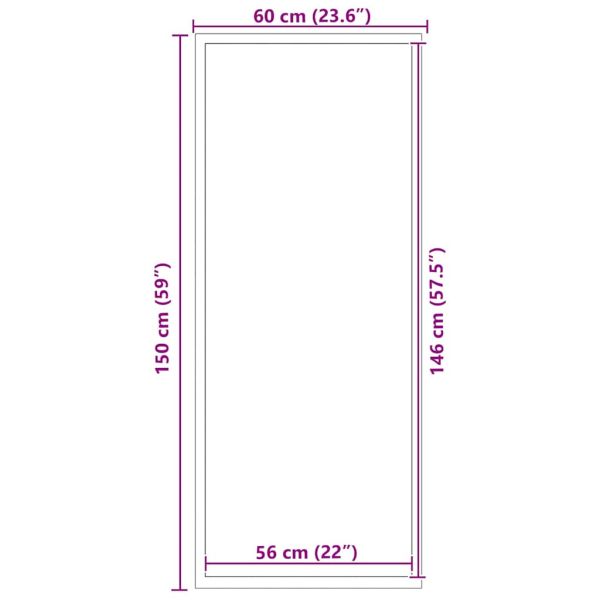 Мат за врата Черно 60 x 150 cm Полипропилен