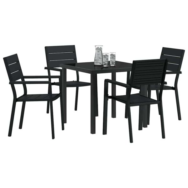 Комплект за хранене в градината 5 pcs Черно
