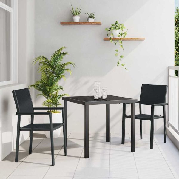 Комплект за хранене в градината 3 pcs Черно