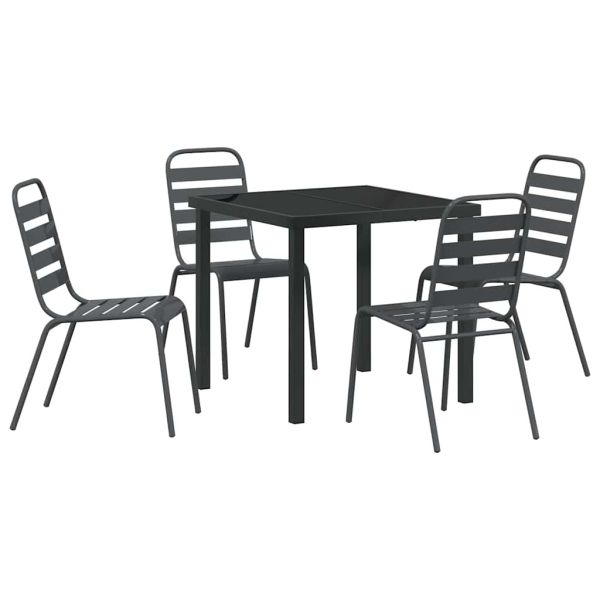 Комплект за хранене в градината 5 pcs Антрацит