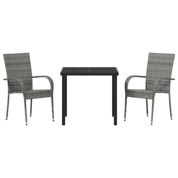 Комплект за хранене в градината 3 pcs Сив