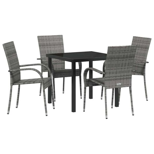 Комплект за хранене в градината 5 pcs Сив