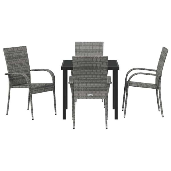 Комплект за хранене в градината 5 pcs Сив