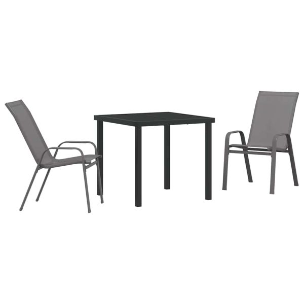 Комплект за хранене в градината 3 pcs Сив и черен
