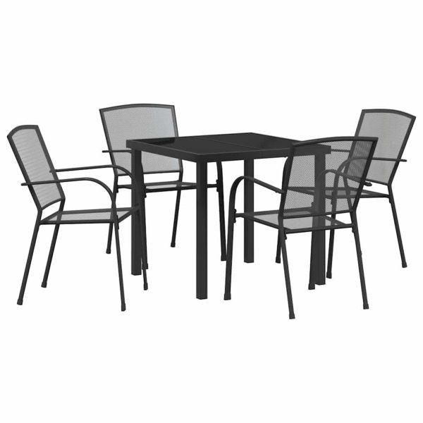 Комплект за хранене в градината 5 pcs Антрацит