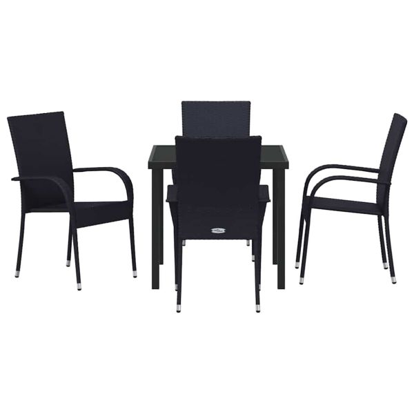 Комплект за хранене в градината 5 pcs Черно
