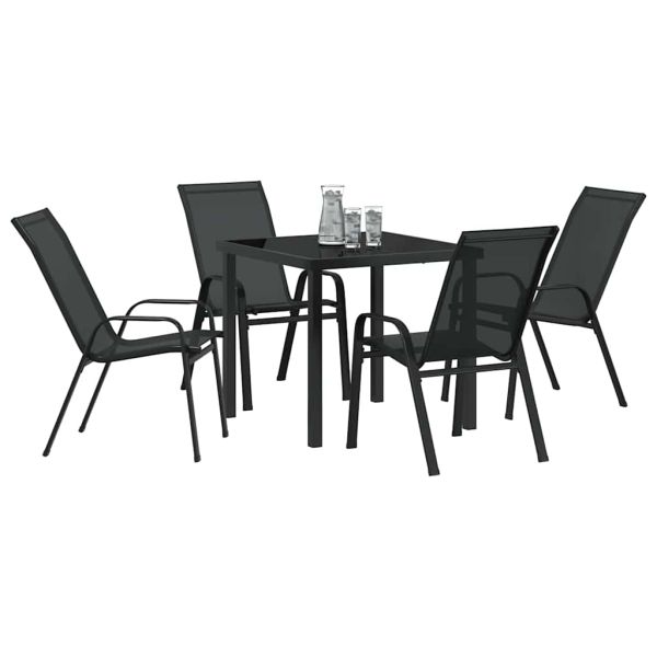 Комплект за хранене в градината 5 pcs Черно