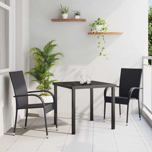 Комплект за хранене в градината 3 pcs Черно