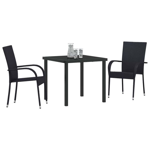 Комплект за хранене в градината 3 pcs Черно