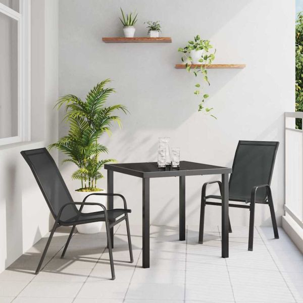 Комплект за хранене в градината 3 pcs Черно