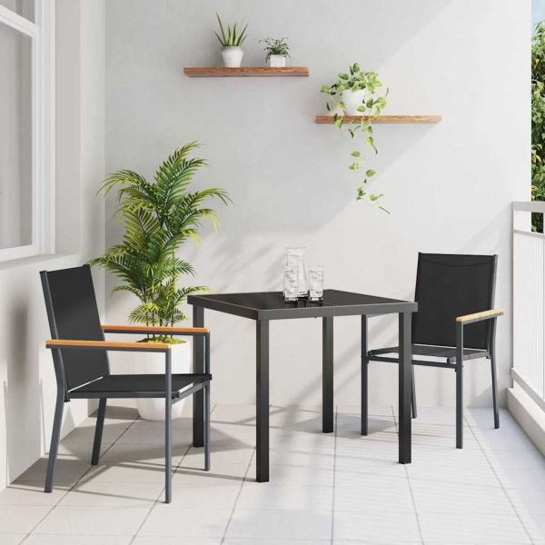 Комплект за хранене в градината 3 pcs Черно