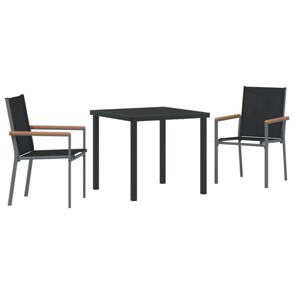 Комплект за хранене в градината 3 pcs Черно