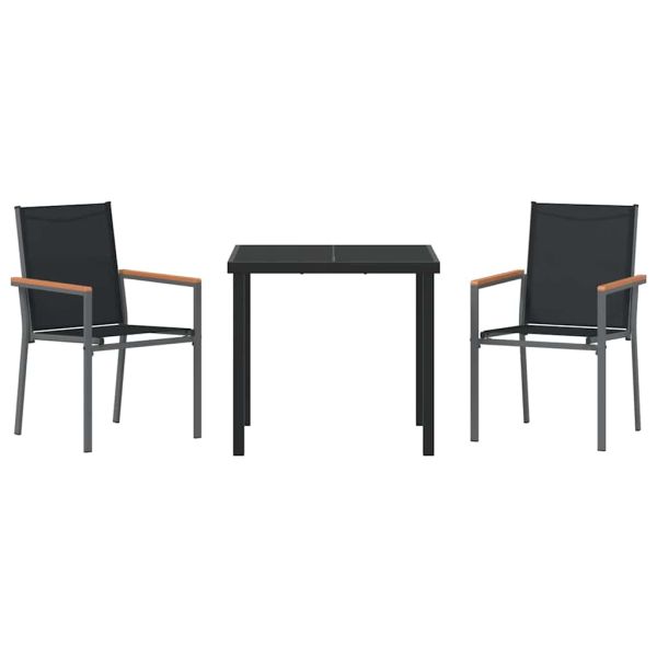 Комплект за хранене в градината 3 pcs Черно