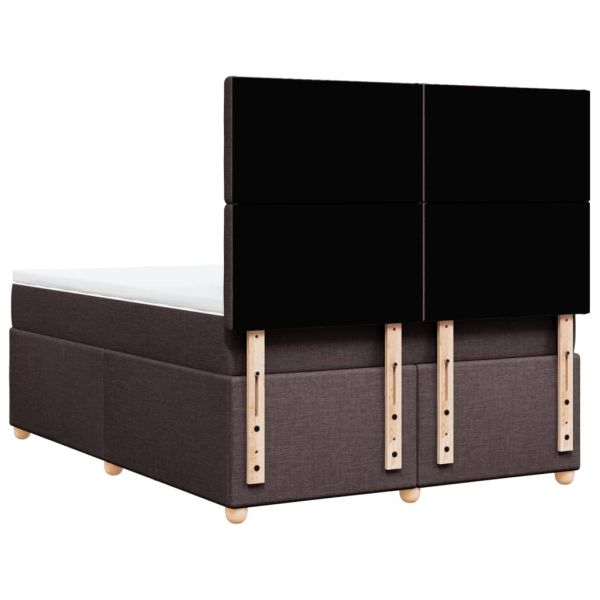 Боксспринг легло с матрак, тъмнокафяво, 160x200 см, плат