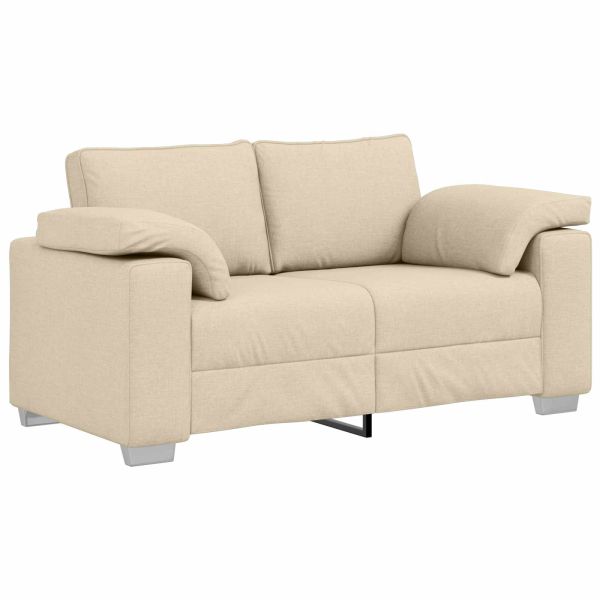 Диван 3 pcs Крем 219 x 80 x 82 см Ленена смесена тъкан