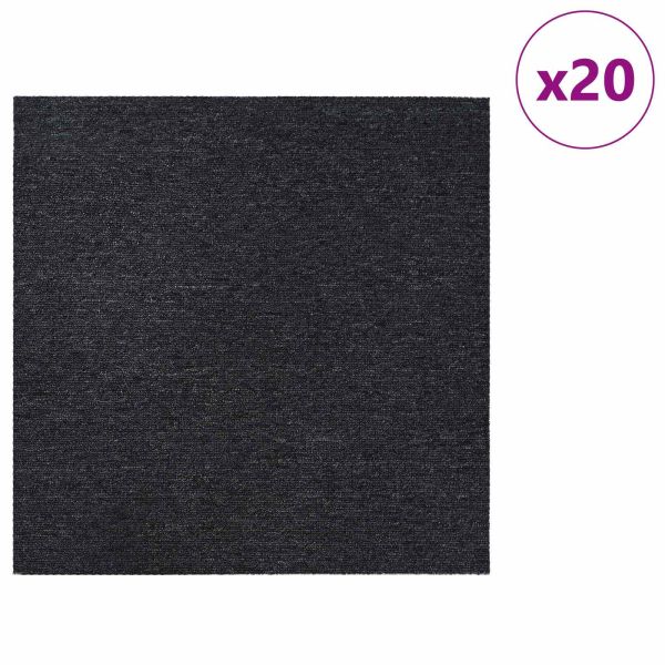 Килимна плочка Тъмносиво 50 x 50 cm 20 бр. ПП и Битум